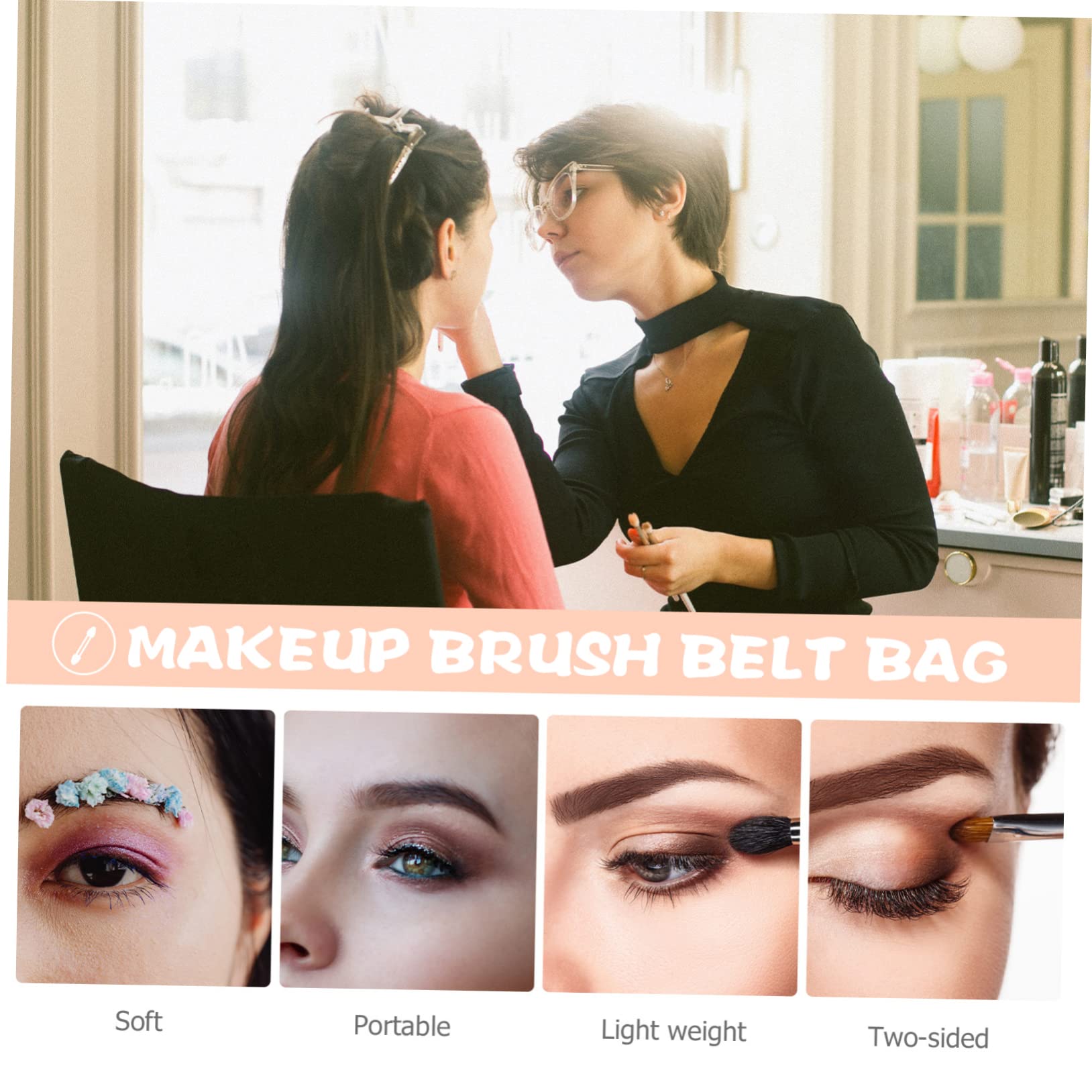 FRCOLOR 3sätze Pinselset Für Frauen Teiliges Tragbares Makeup Doppelköpfigen Pinseln Und Kosmetiktasche Für Blush Kontur Und Nasenschattierung Hochwertige Weiche Borsten Für Perfektes