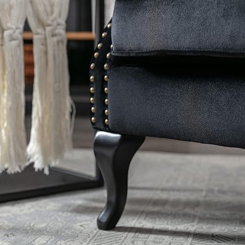 Miniatura 7 de chairus Silla de Acento Moderna de Mediados de Siglo Cómoda Silla Individual de Sofá Capitoneada Sillón con Respaldo Alado con Almohada para Club,