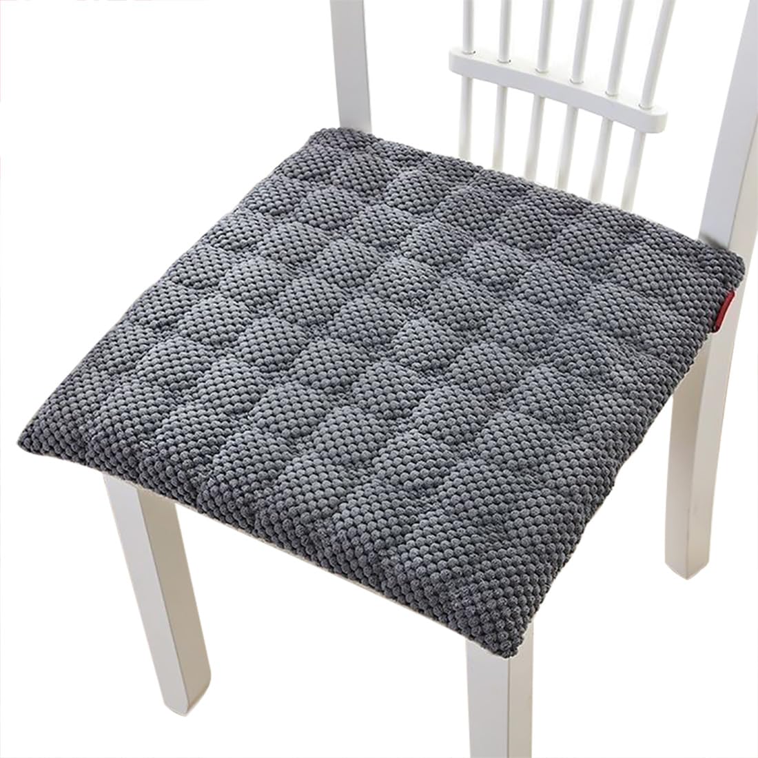 VHJdtE Seat Cushion, Square With Tie Design|All-Season Corduroy Cushion|Sponges Filling Seat Pads With Machine Washable Cover(Gray,50x50cm)