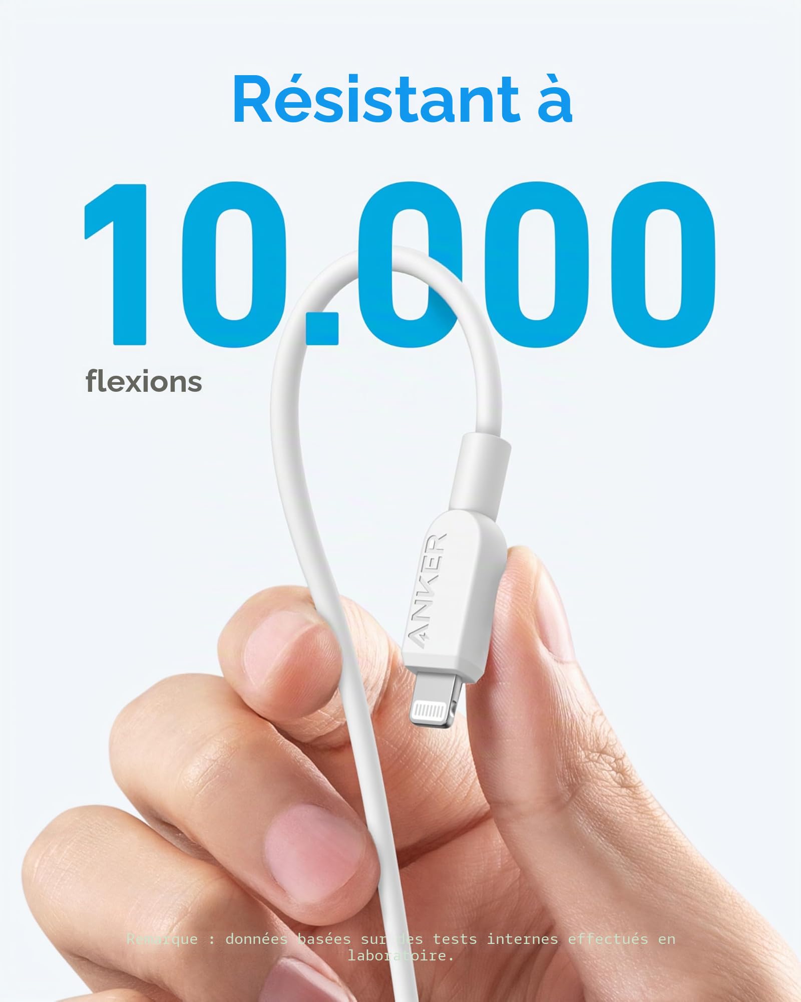Anker cable iPhone USB C, câble 310 USB-C vers Lightning, certifié MFi, câble de charge rapide iPhone 14 Plus 14 14 Pro Max 13 13 Pro 12 11 X XS XR