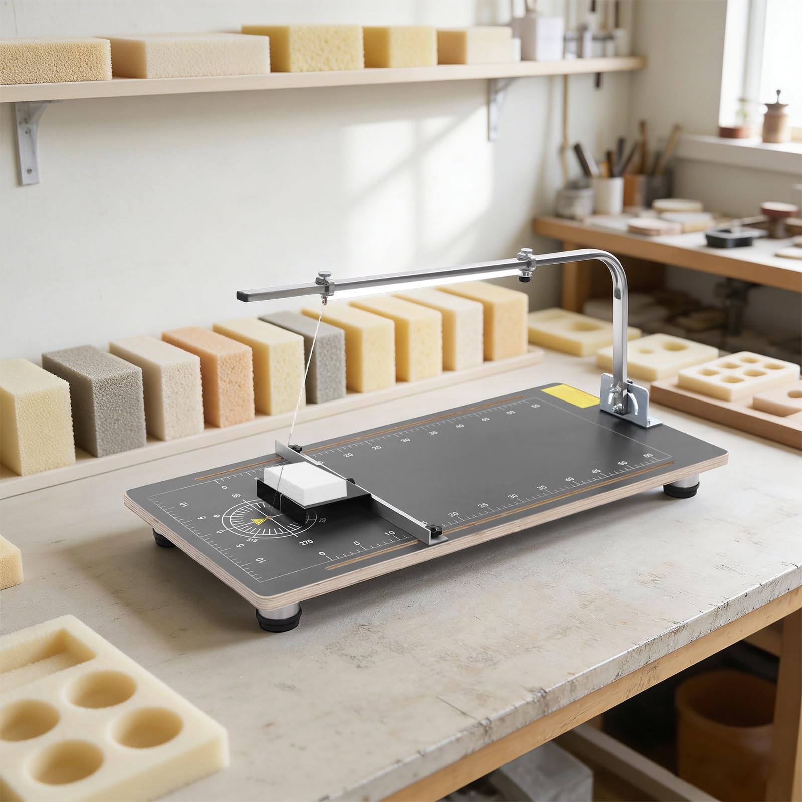 Máquina de corte de espuma de poliestireno de alambre caliente, cortador eléctrico de espuma herramienta de mesa de trabajo para cortar espuma temperatura ajustable 122-572℉