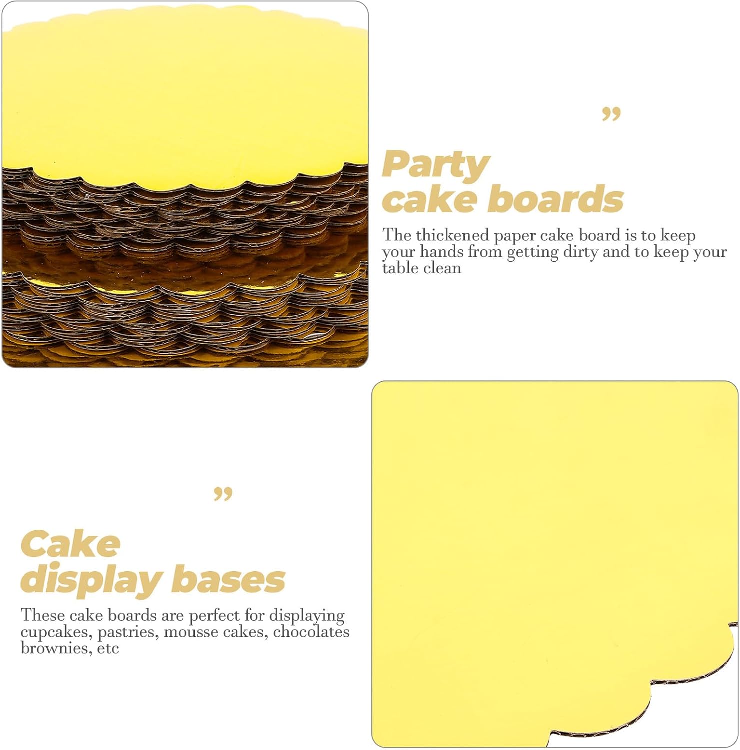 MAGICLULU 30pcs round Cake Boards Set Disposable Gold Paper Cake Base Circles 8 10 12 Inch Party Trays for Decorating and Mousse Desserts