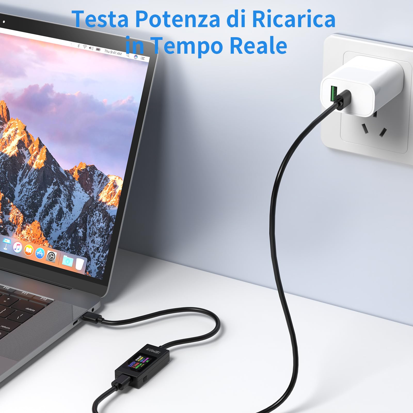 Tester USB C Multimetro Digitale 4-30V 0-6.5A Voltmetro Amperometro, Rilevatore di Tensione e Corrente per Carica Batteria e Caricabatterie