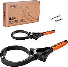 Toolwiz Bandschlüssel-Set, 2-teiliges Ölfilterschlüssel-Set, universeller Gummi-Bandschlüssel als Glasöffner, Rohrschlüssel, Sanitär – Orange