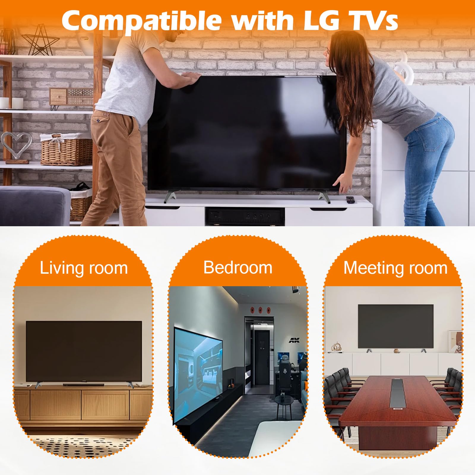 Pieds de Rechange pour TV LG,Support TV Compatible pour LG Support de Smart TV Pied de Tele avec Vis Support de Remplacement 49,50,55,Numéro de pièce: MAM649841 (49 50 55 Pouces)