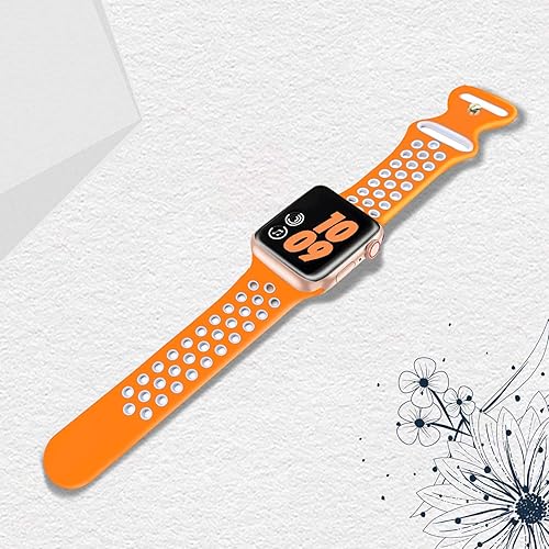 Miniatura 9 de Elaikement Compatible con Apple Watch Band de 1.929 in 1.772 in 1.732 in 1.654 in 1.614 in 1.575 in 1.496 in, correa deportiva de silicona