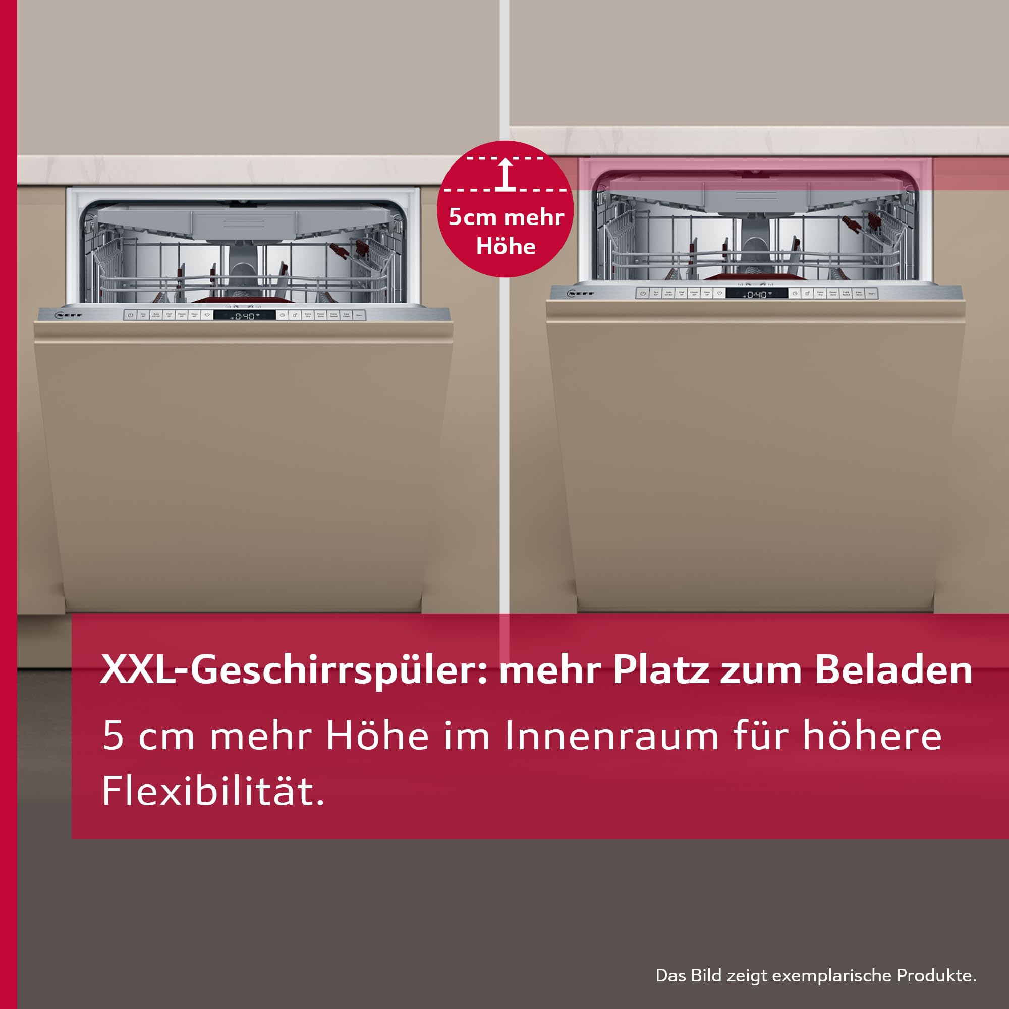 NEFF N 50 Smarter XXL-Geschirrspüler Vollintegriert 60 cm, S255EVX04E, Flex Besteckschublade, Programme Download, starke Reinigung mit Chef 70ºC, Smart Start, Open Dry, Aqua Stop, Info Light
