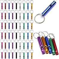 Tergy Aluminum Emergency Survival Whistles with Keychain - 50-200 Pack for Camping Hiking Boating Hunting Fishing