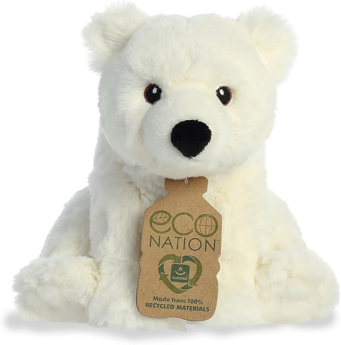 Aurora® responsablemente hecho Eco Nation™ oso polar animal de peluche - Ideal para aventuras de tiempo de juego - Perfecto para cumpleaños o simplemente porque - blanco 7,5 pulgadas
