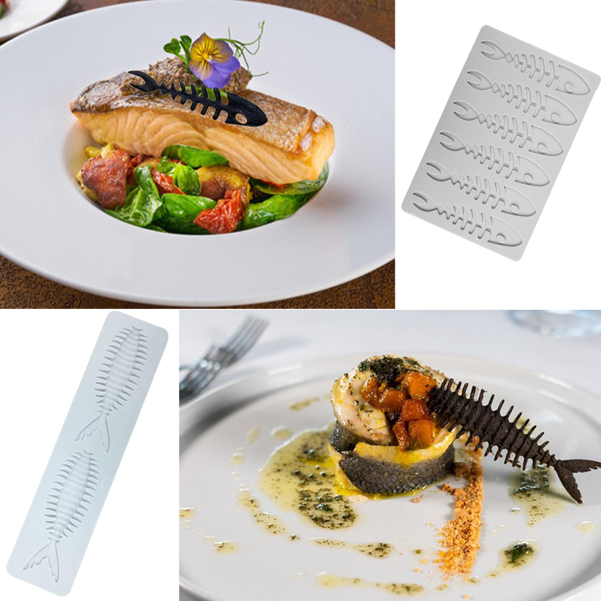 Stampo In Silicone Per Tuiles A Lisca Di Pesce - Per Cioccolato, Zucchero, Torte Decorative (6 Fori) - Foto 2