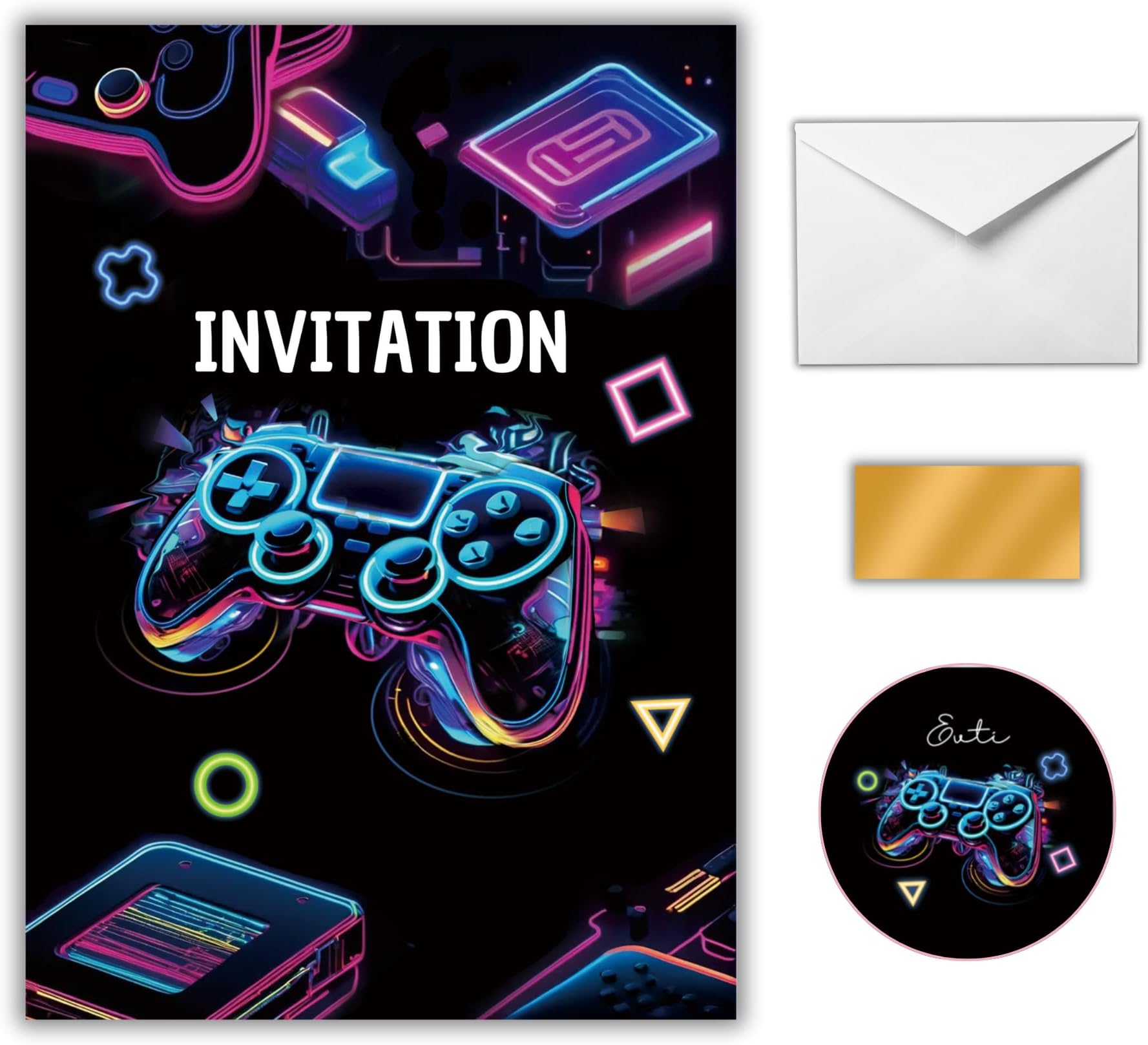 EVTI 10 Cartes D Invitation Anniversaire Th me Gamer Invitations evti-10-cartes-d-invitation-anniversaire-th-me-gamer-invitations