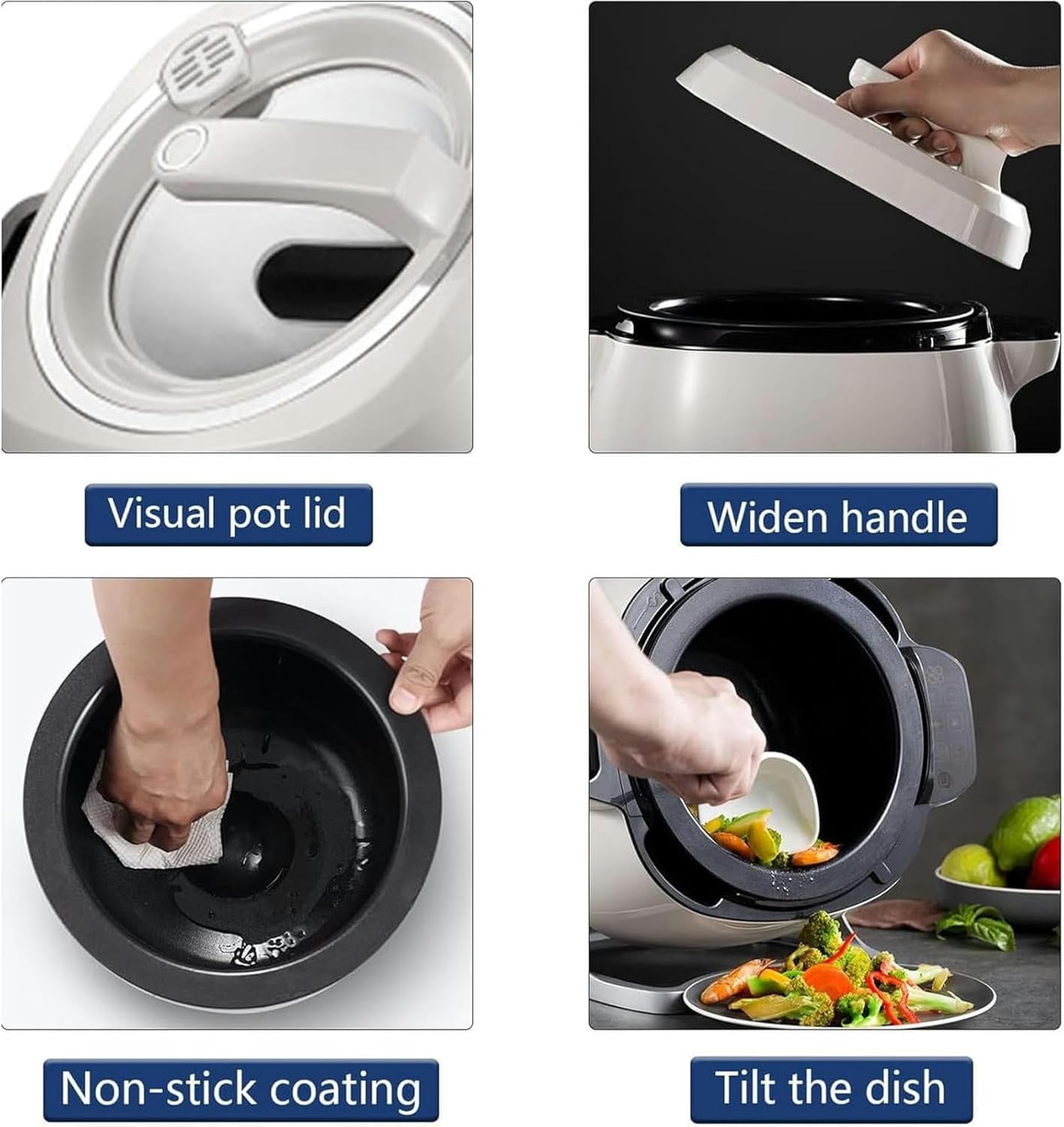 Wzglod Intelligent Automatic Cooking Machine, 6L auto Cooking Wok Fried Rice Machine,One-Click Smart Start, Three Speed Adjustable, for Stir Frying, Stewing, Cooking