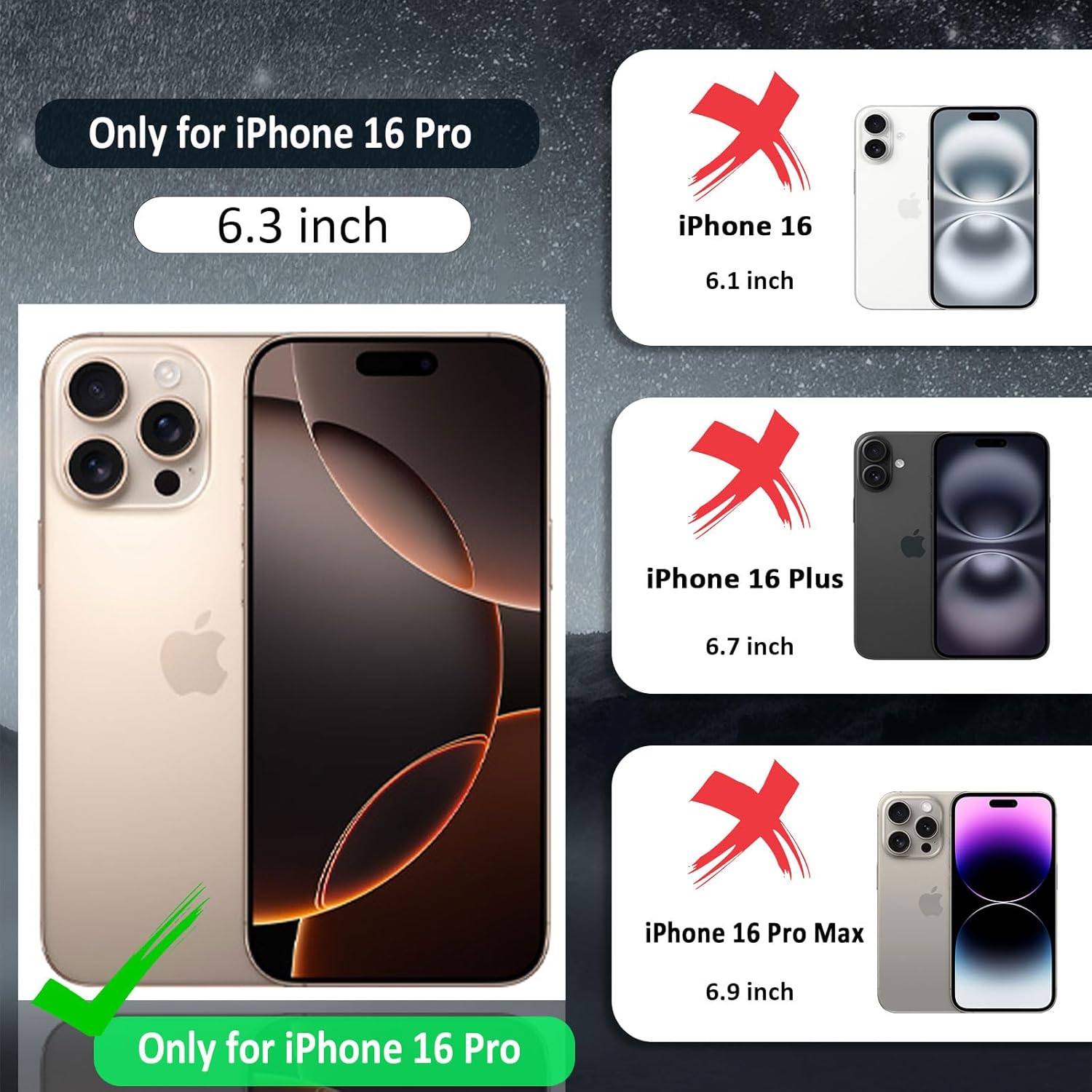 Magnetic for iPhone 16 Pro Case with Stand,Supports Wireless Charging [Compatible with MagSafe Accessories ] Magnetic Case for iPhone 16 Pro, Black