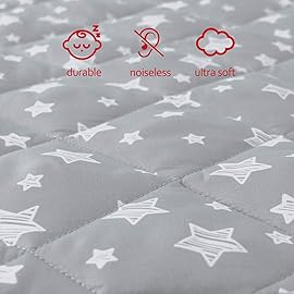 Pack and Play Sheets Fitted 2 Pack, Compatible with Graco Pack n Play, Soft and Breathable Playpen Sheets 39275, Gray Star&Black Star