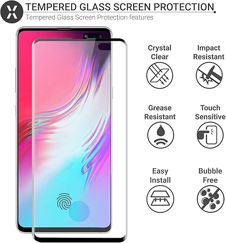 Miniatura 3 de Olixar Protector de pantalla para Samsung Galaxy S10 5G, vidrio templado, protección confiable, compatible con funciones del dispositivo - Guía de
