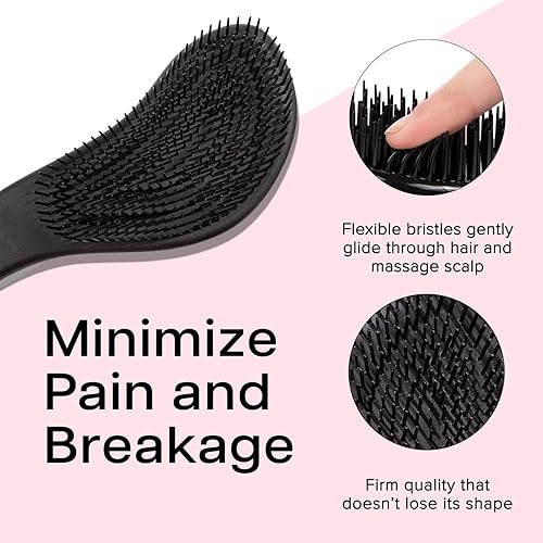 Miniatura 5 de Cepillo de pelo de diseño único. Cepillo desenredante para cabello grueso, rizado, liso y natural. Regalo de relleno de calcetín de Navidad.