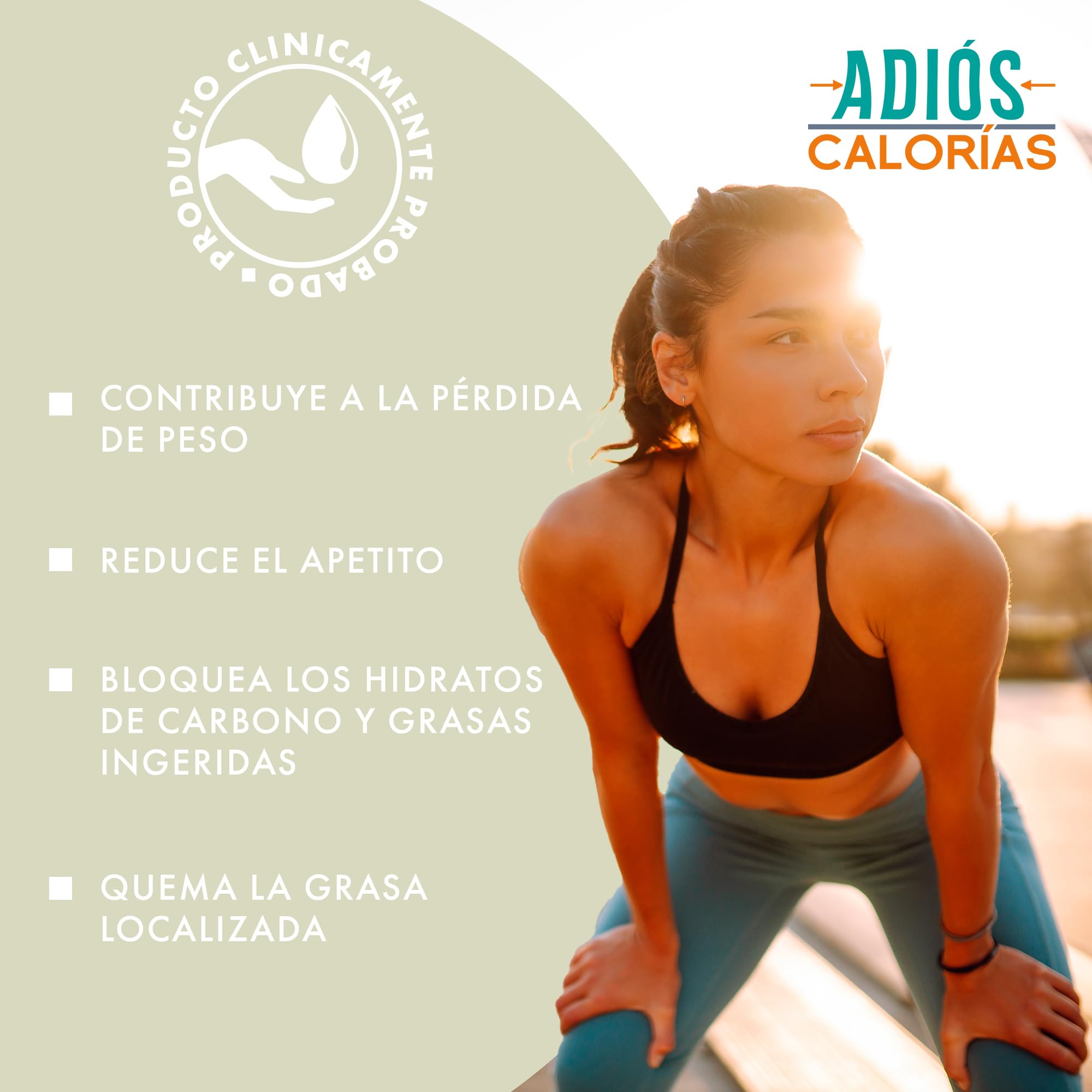 Adiós Calorías Healthy Fusion | Bloqueador de carbohidratos y grasas | Potente Adelgazante + Quemagrasas | Supresor y saciante del apetito | Elimina las dietas restrictivas | Formula natural | 60 Caps
