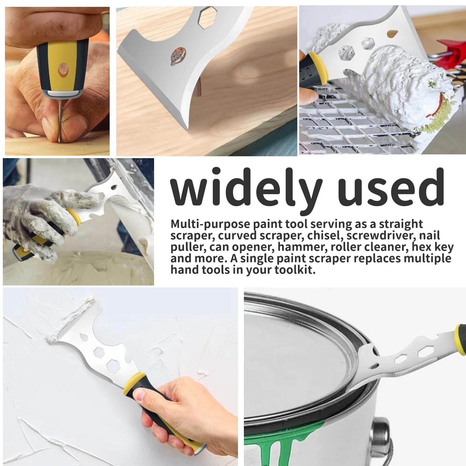 13-in-1 Stainless Steel Multi-Purpose Scraper Tool for Painting, Home Improvement, and DIY Projects — view 5