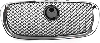 XKCCHW Raccords de carrosserie Grilles de radiateur pour Jaguar XF XFR XFRS X250 2008 2009 2010 2011 avec emblème Grilles de Course de Voiture chromées Grille de Pare-Chocs Avant (Couleur: Chrome