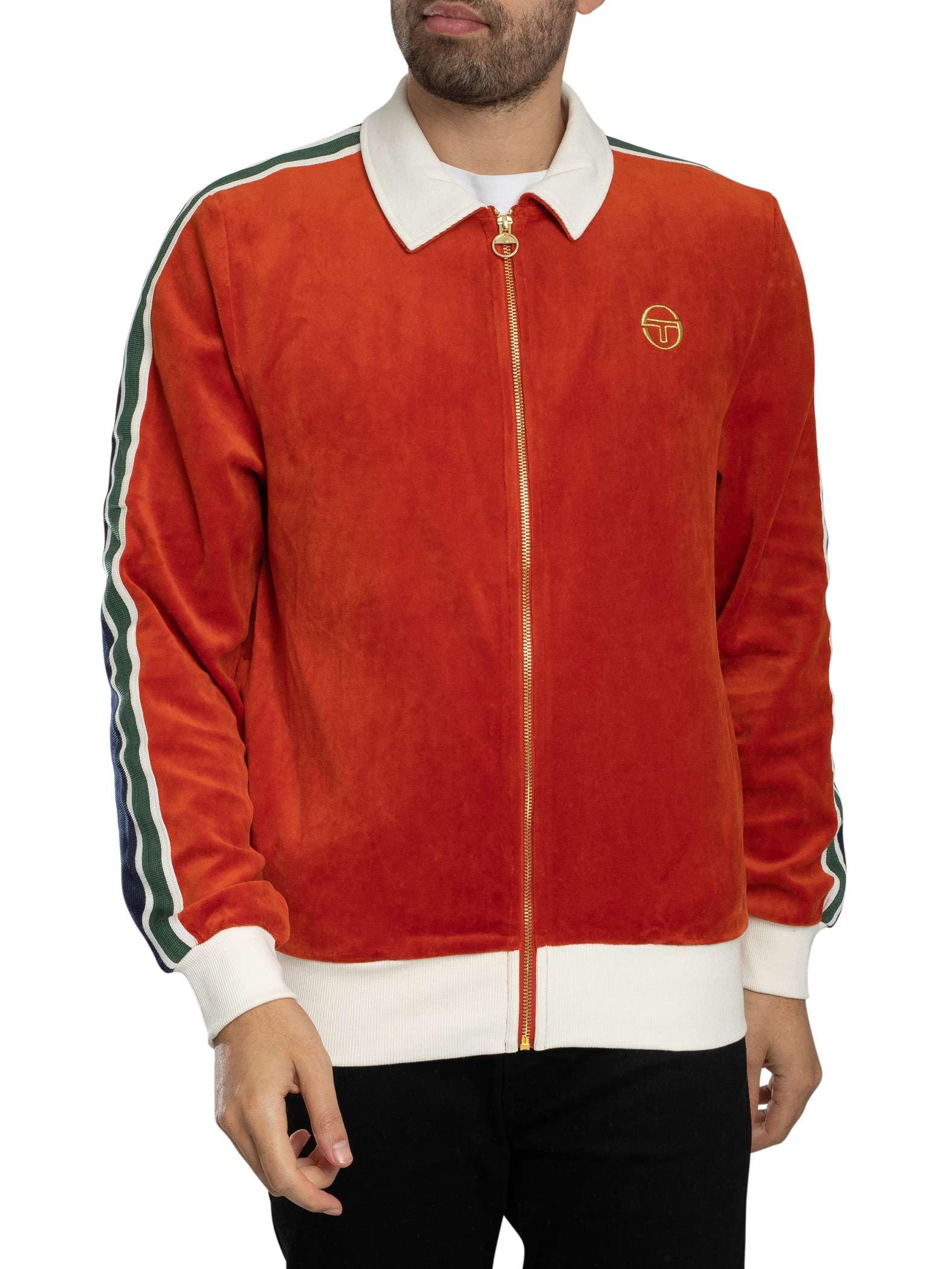 Sergio Tacchini Uomo Giacca Sportiva Monte Velour, Rooibos Tea/Gardenia
