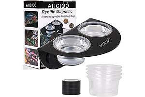 Magnetic Ledge for Reptiles with 6 Strong Food and Water Bowls