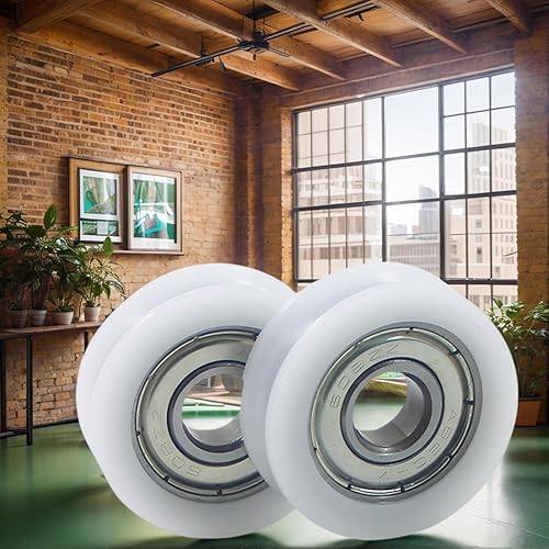 Miniatura 5 de Paquete de 6 ruedas de nailon con ranura en U – 0.315 x 1.181 x 0.354 in con rodamiento de bolas sellado 608ZZ para puertas correderas, ventanas,