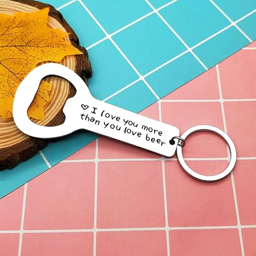 Miniatura 6 de Regalo del día del padre para papá, regalo personalizado para novio, regalo para novio, con texto en inglés "I Love You More Than You Love", llavero