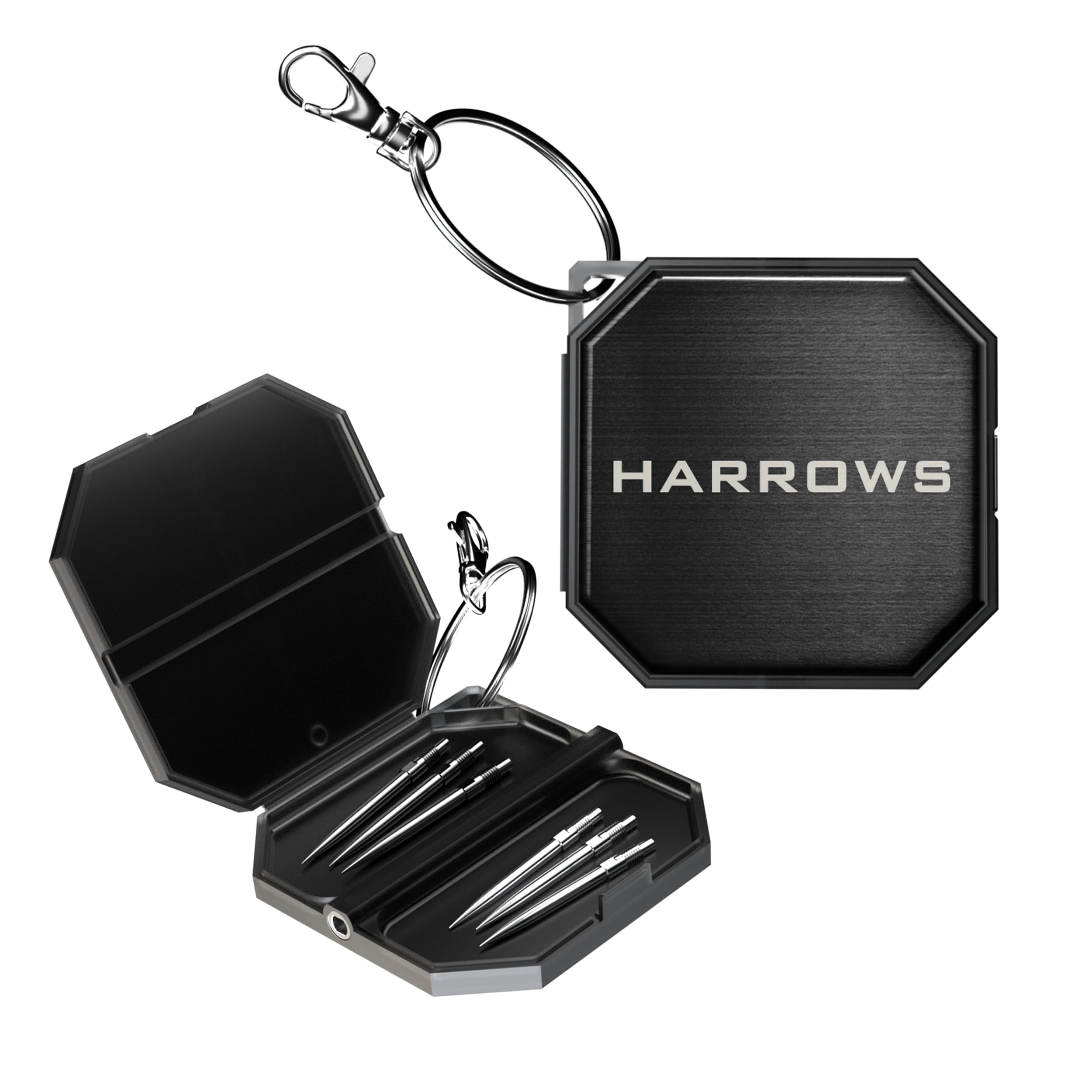 Harrows Premium Quick Point Tool – Durable & Ergonomic Dart Tip Removal & Replacement Tool with Built-in Storage for Spare Steel Points (Premium Tool and Case)
