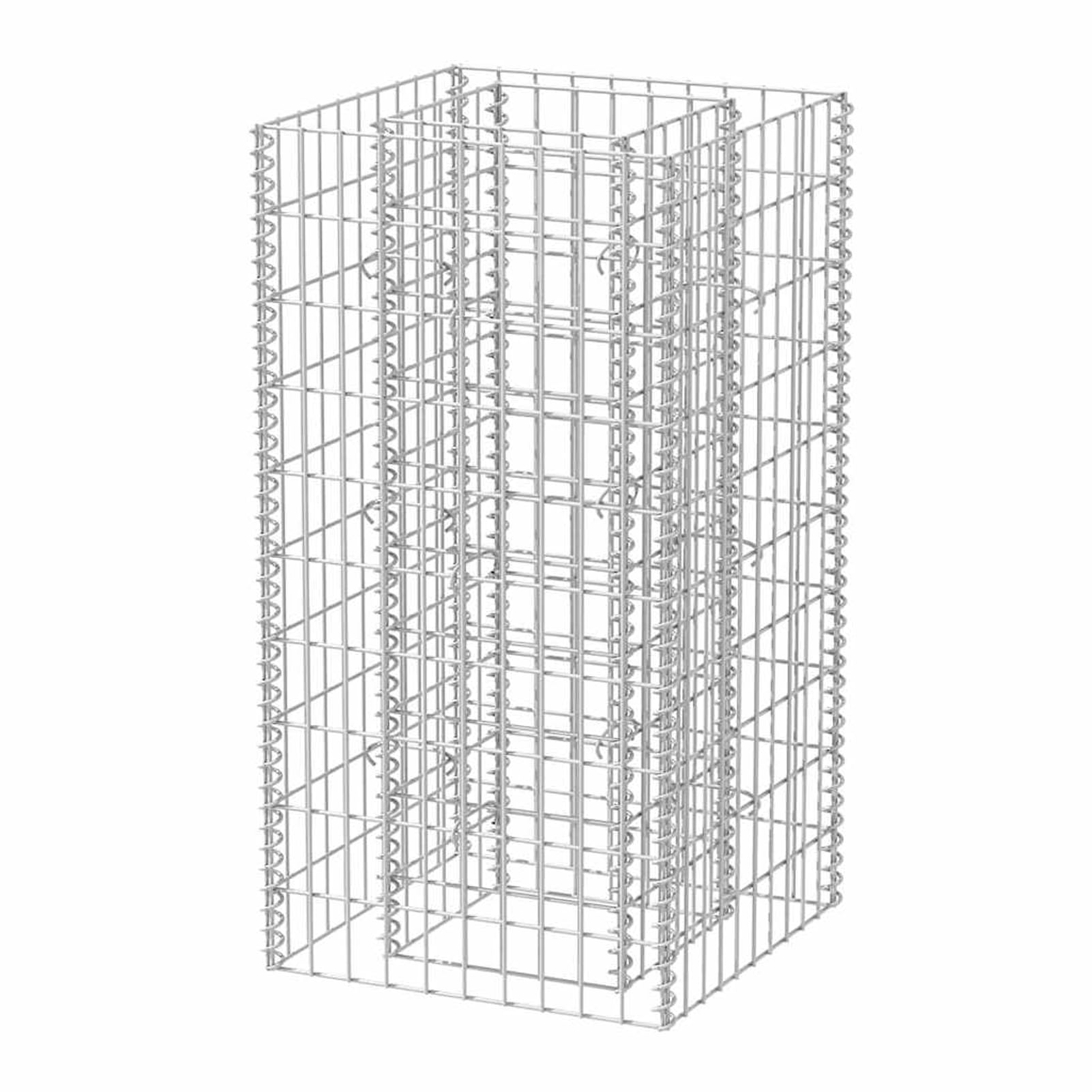 Homgoday Arriate de gaviones de Acero 50x50x100 cm Arriate, Huerto Domestico, Cultivo De Plantas Aromaticas, Arriate De Jardín, de gaviones de Acero galvanizado