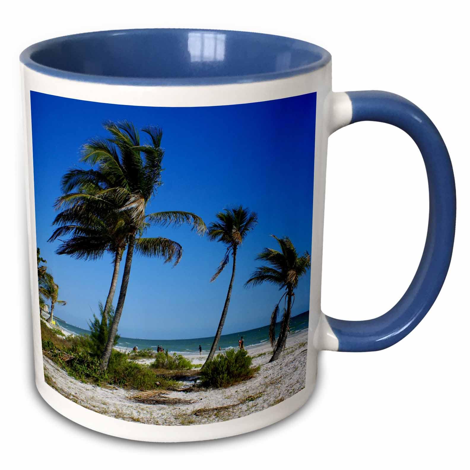 3dRose Fort Myers Beach Paradise 11oz Two-Tone Blue Mug