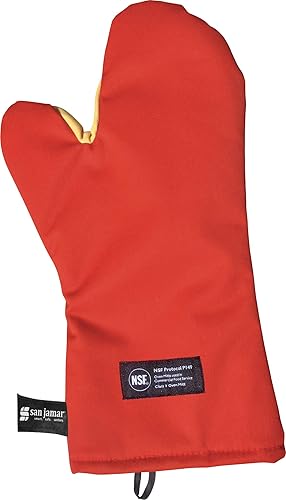 Miniatura 6 de San Jamar CTP15 Cool Touch - Manopla para horno con protección contra el calor de hasta 500  F, 15 pulgadas de longitud, color rojo