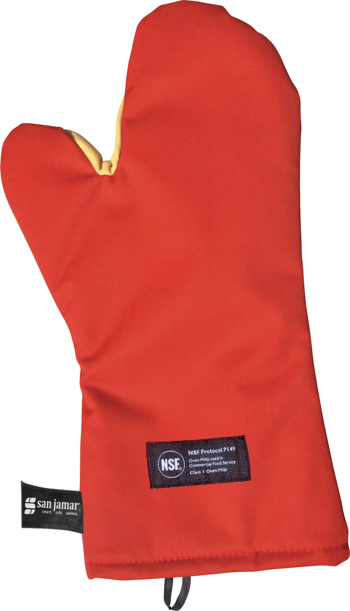 (33cm , Conventional) - San Jamar CTC13 Cool Touch Conventional Oven Mitt Heat Protection up to 500C F, 33cm Length, Red