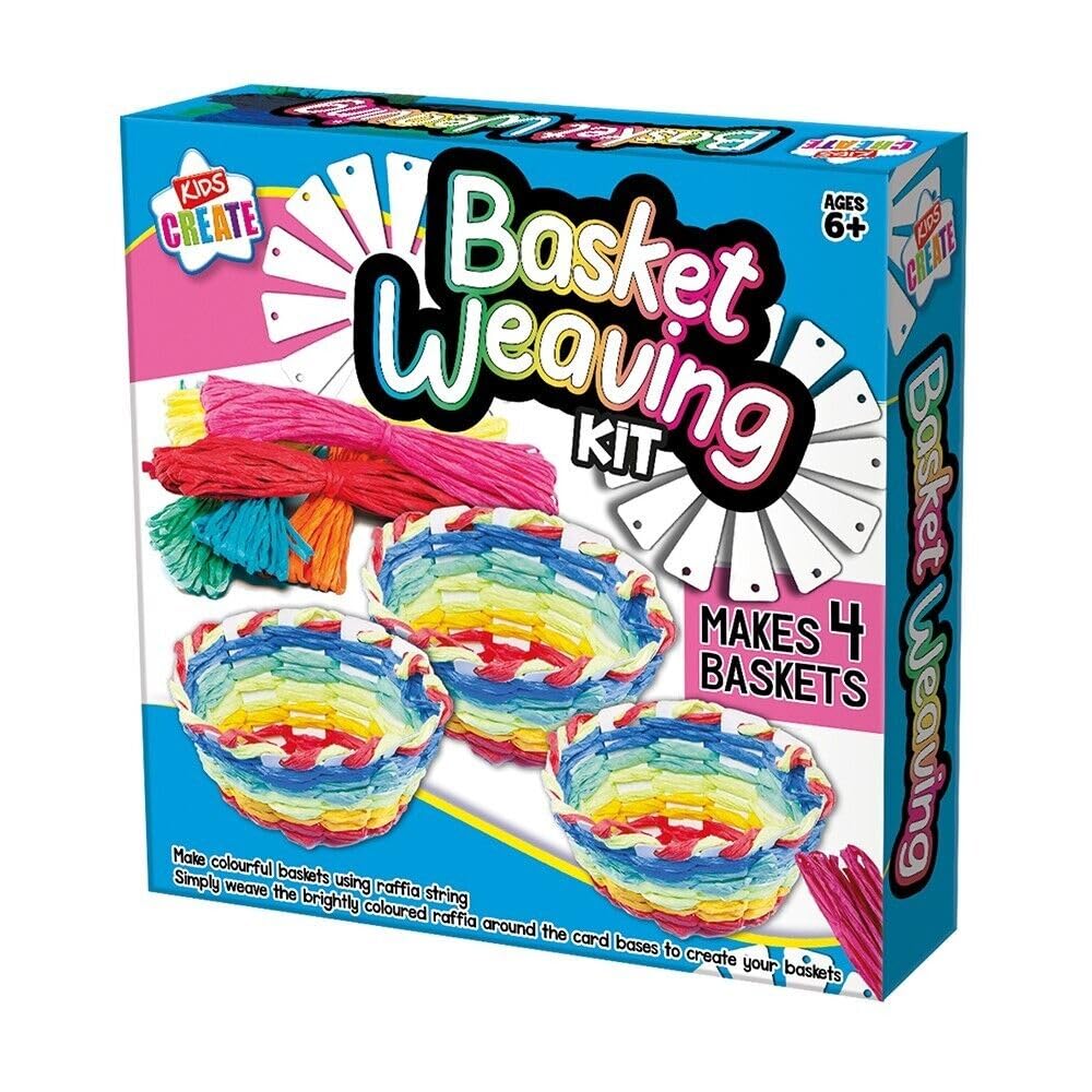 Quickdraw Children's Kids Create Make Your Own Rainbow Basket Making Weaving Craft Kit Set