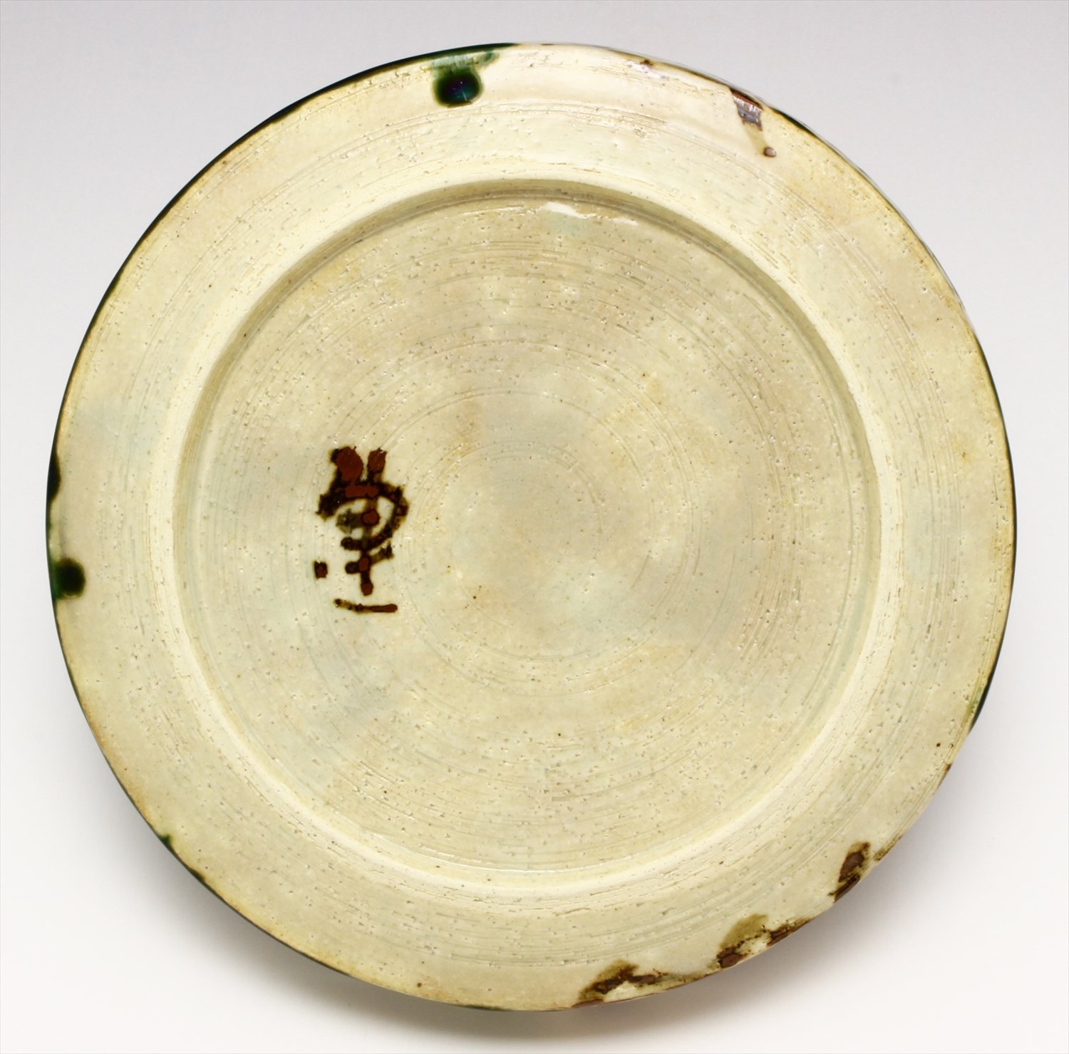 Amazon.co.jp: 美濃焼 「 中垣連次 」 7寸 深皿 織部 亀甲紋 直径約