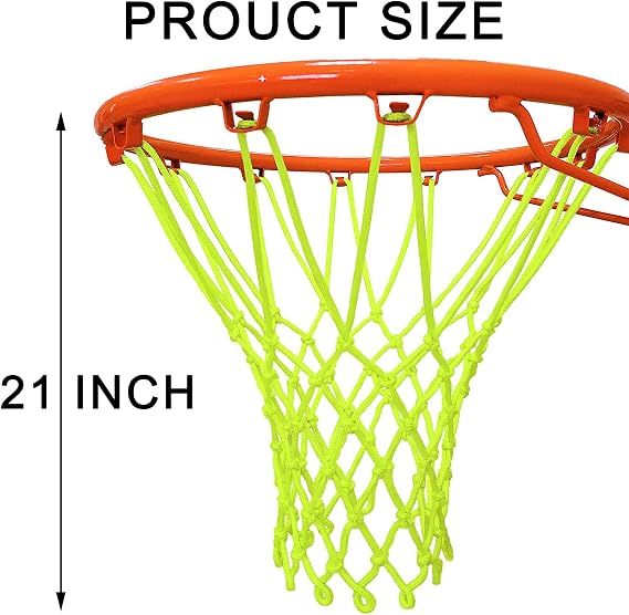 NEIJIANG Glow Basketball Net, Nightlight Basketball Net Luminous Outdoor Portable Sun Powered Sport Nylon (Green)