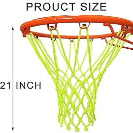 NEIJIANG Glow Basketball Net, Nightlight Basketball Net Luminous Outdoor Portable Sun Powered Sport Nylon (Green)