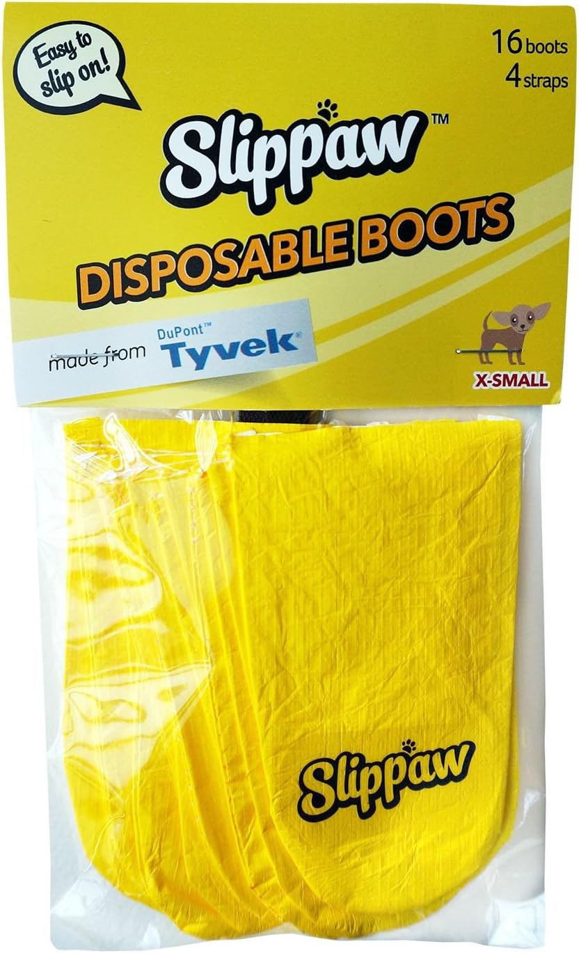 Disposable Dog Boots, X-Small, Pack of 16 - Made from Dupont Tyvek