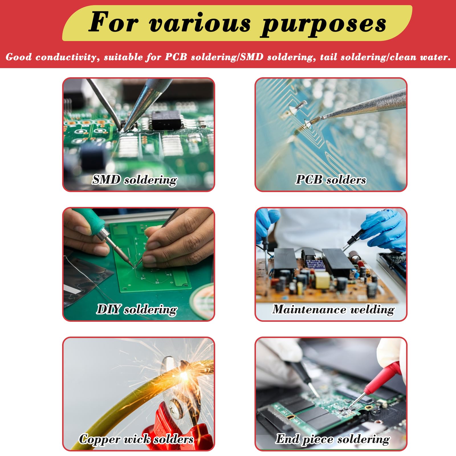 2 Piezas Pasta de Soldadura de Resina Sin Plomo,Flux para Soldar Estaño,Flux Soldadura Electronica,Pasta de Soldadura,per Saldatura per Bga Smd Pga Pcb Saldatura(10ml)