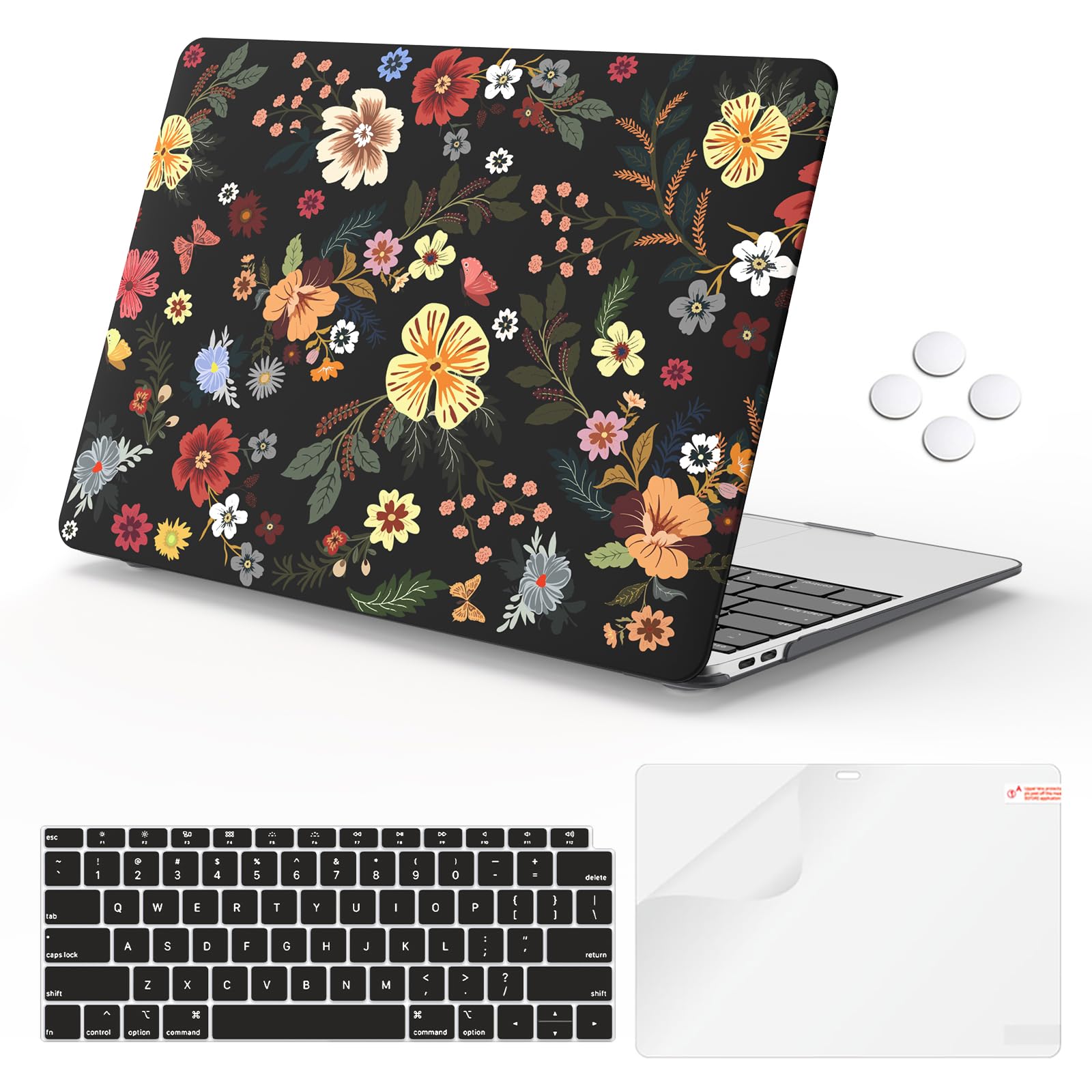 iLeadon Compatible with Cute MacBook Air 13 inch Case 2020, 2021-2018 Release A2337 A2179 A1932, Plastic Hard Shell&Keyboard Cover&Screen Film for