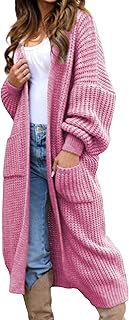 Sponsored Ad - LIZALIG Womens Casual Long Sleeve Split Open Cardigan Knit Long Cardigan Sweaters with Pockets Fall Fashion