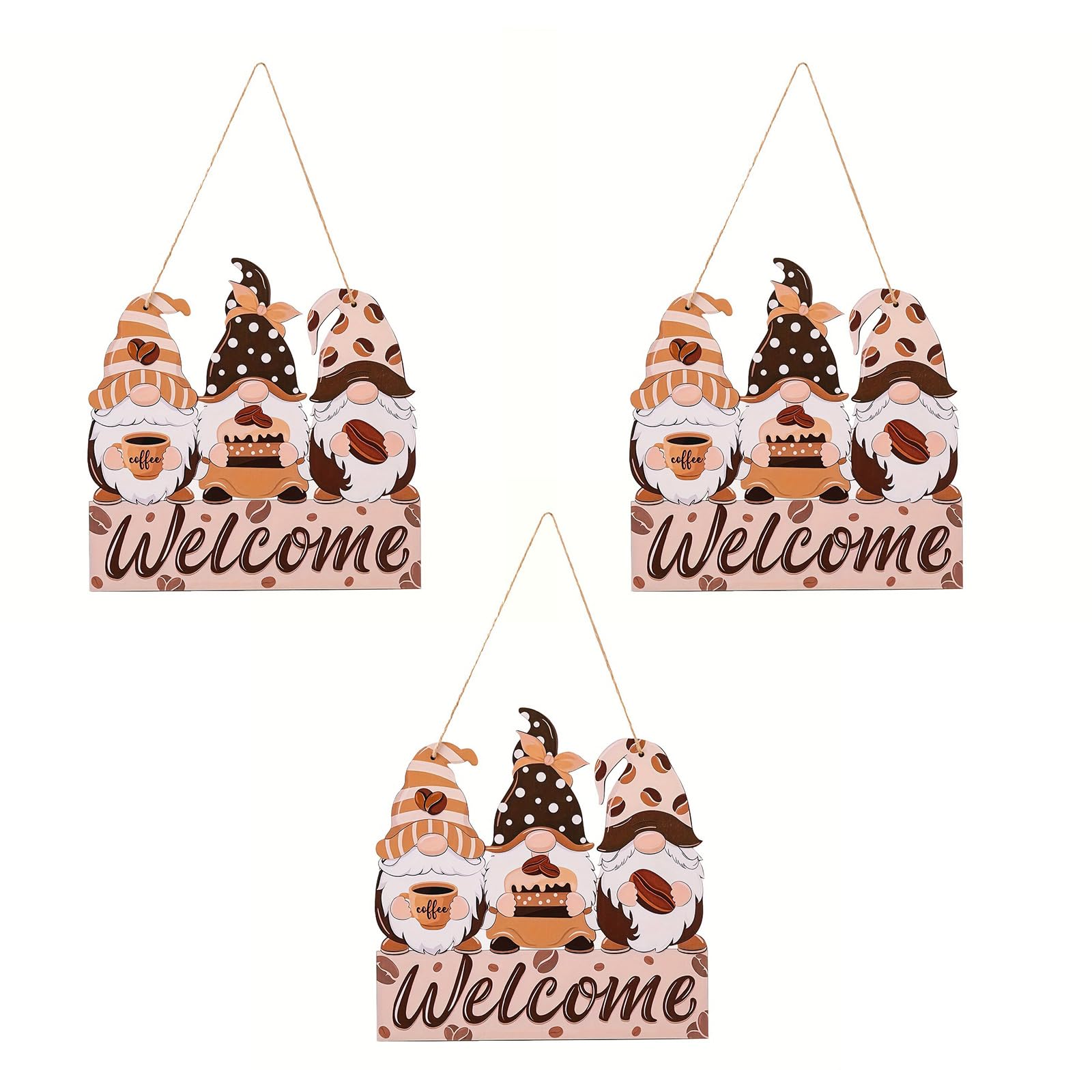 Elnwnnkc No Face Dolls Greeting Plaques Unique Indoor Welcoming Charm Ornament Coffee Themed Facelesses Figure Hangings Jewelry Welcome Sign Hanging