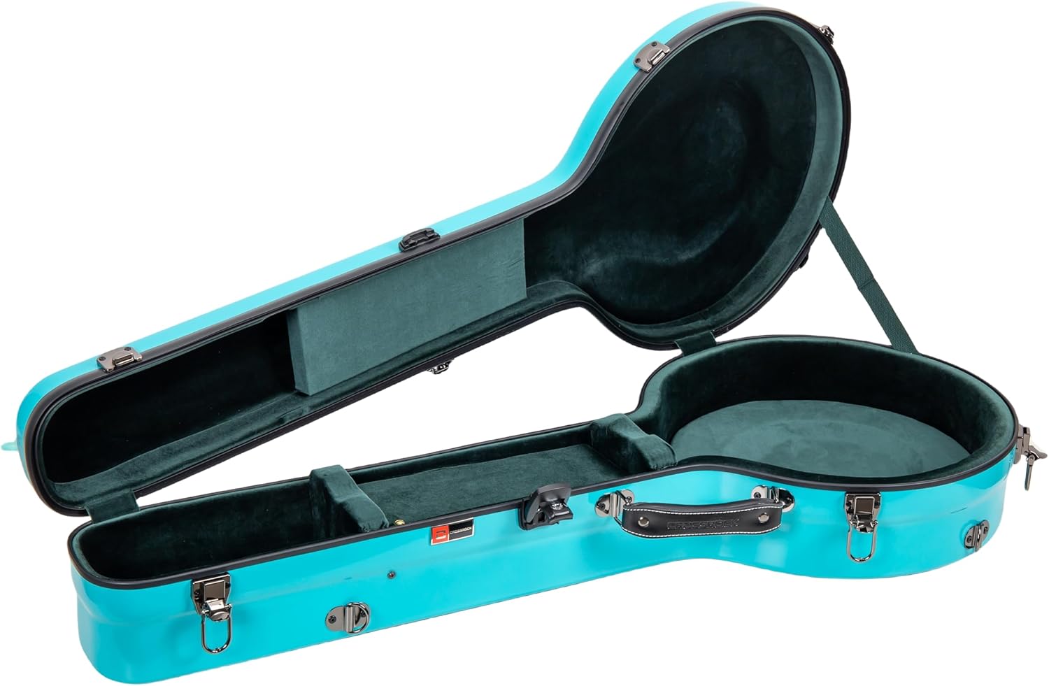 Crossrock Fiberglass Banjo Case Fits 5-String Resonator Styles, with Interior Compartment, Backpack Straps, Hygrometer, TSA Lock-Mint Blue (CRF2023BJMB)