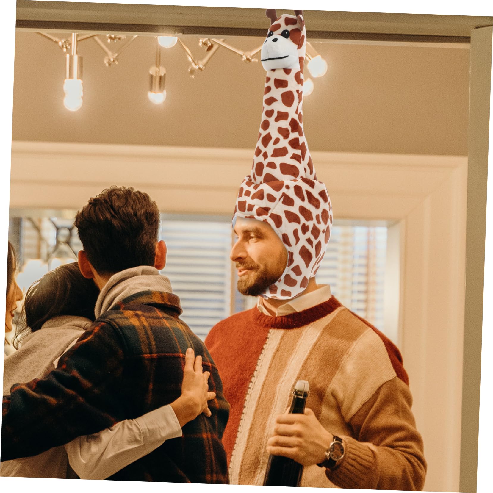 ibasenice Cappello Imbottitura Pp in Peluche Forma di Giraffa Comodo da Indossare come Accessorio per Feste e Travestimenti di Carnevale