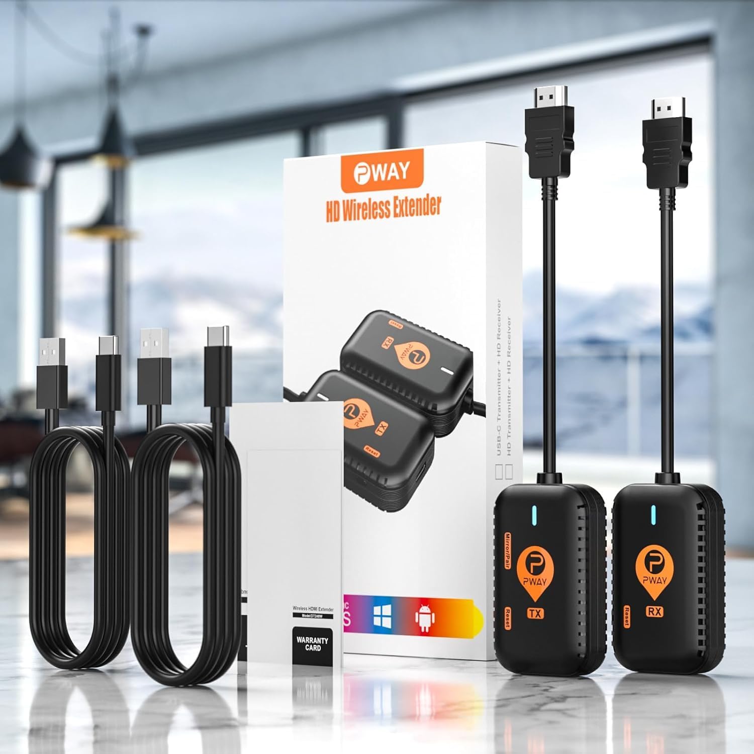 Wireless HDMI Transmitter and Receiver 400ft/120m Extender 4K Decode Input 1080P Output Plug&Play Low-Latency Dual-Band 2.4G/5.8G for Video and Audio to Monitor from PC/Projector - Image 6