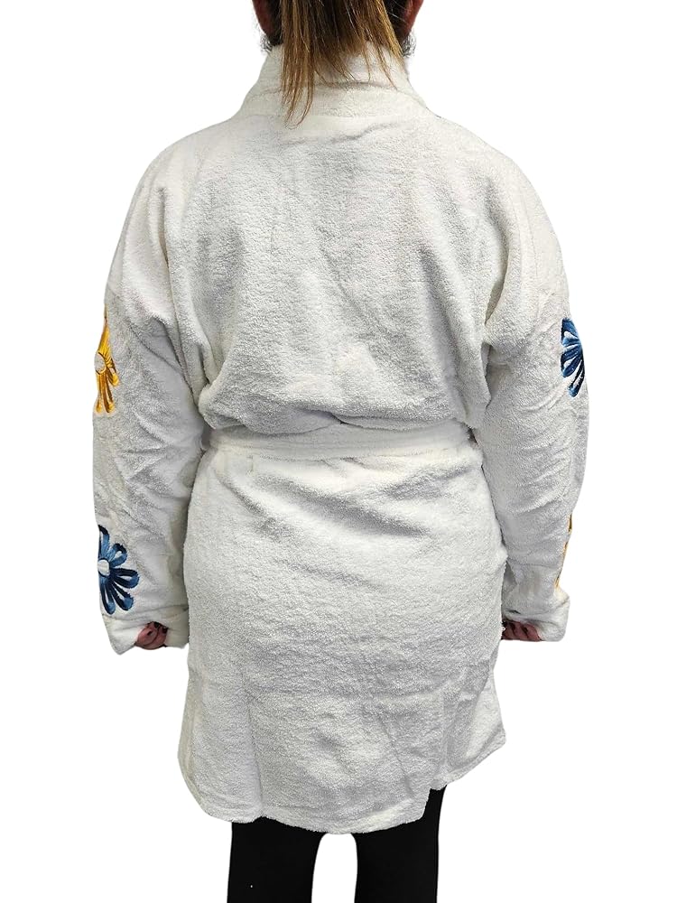 トップス HOLIDAY SUPER FINE L/S T-SHIRT (ROBE) Fran Fine Floral Robe The Nanny TV Show Plush Flowers Bath