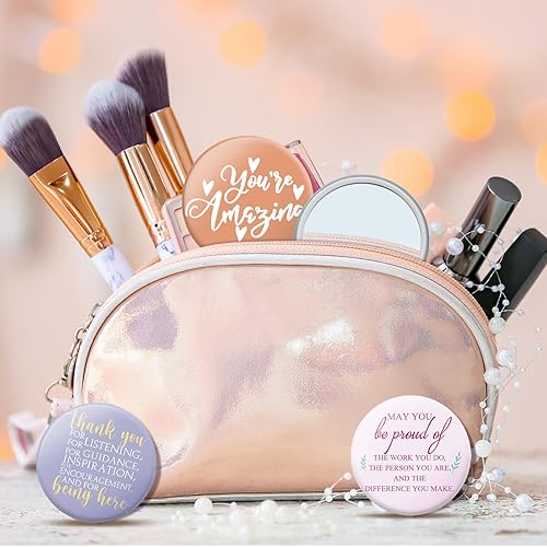 Miniatura 5 de Thyle Regalos de agradecimiento para empleados, espejos compactos inspiradores a granel, regalos de agradecimiento, espejos de bolsillo a granel