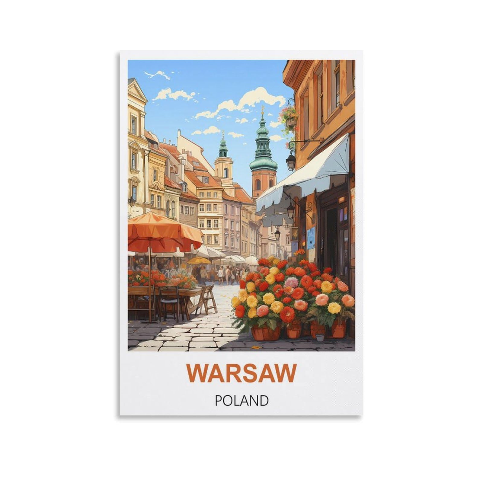 Vintage Metal Tin Sign,Warsaw Poland,Travel Tin Signs Metal Poster Wall Decor Office Cafe Bathroom Badroom 20x30cm