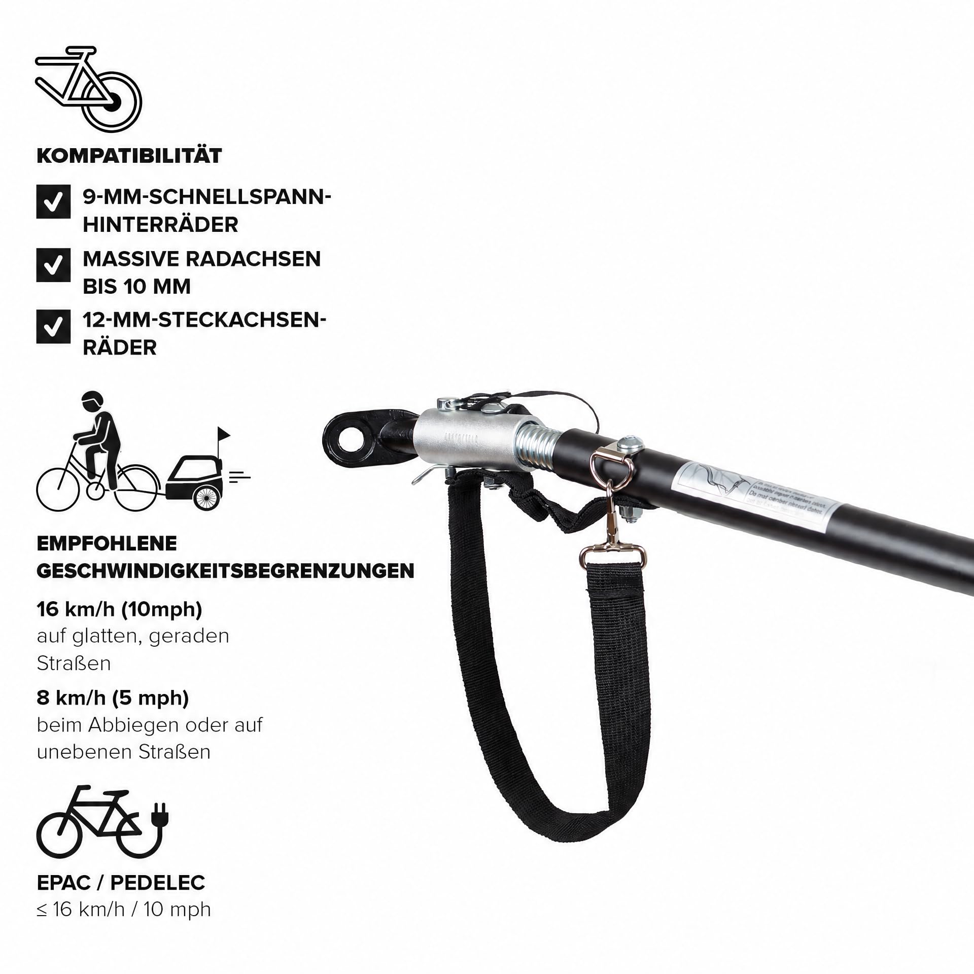 Polisport Hundeanhänger & 2-in-1-Kinderwagen Größe M & XL