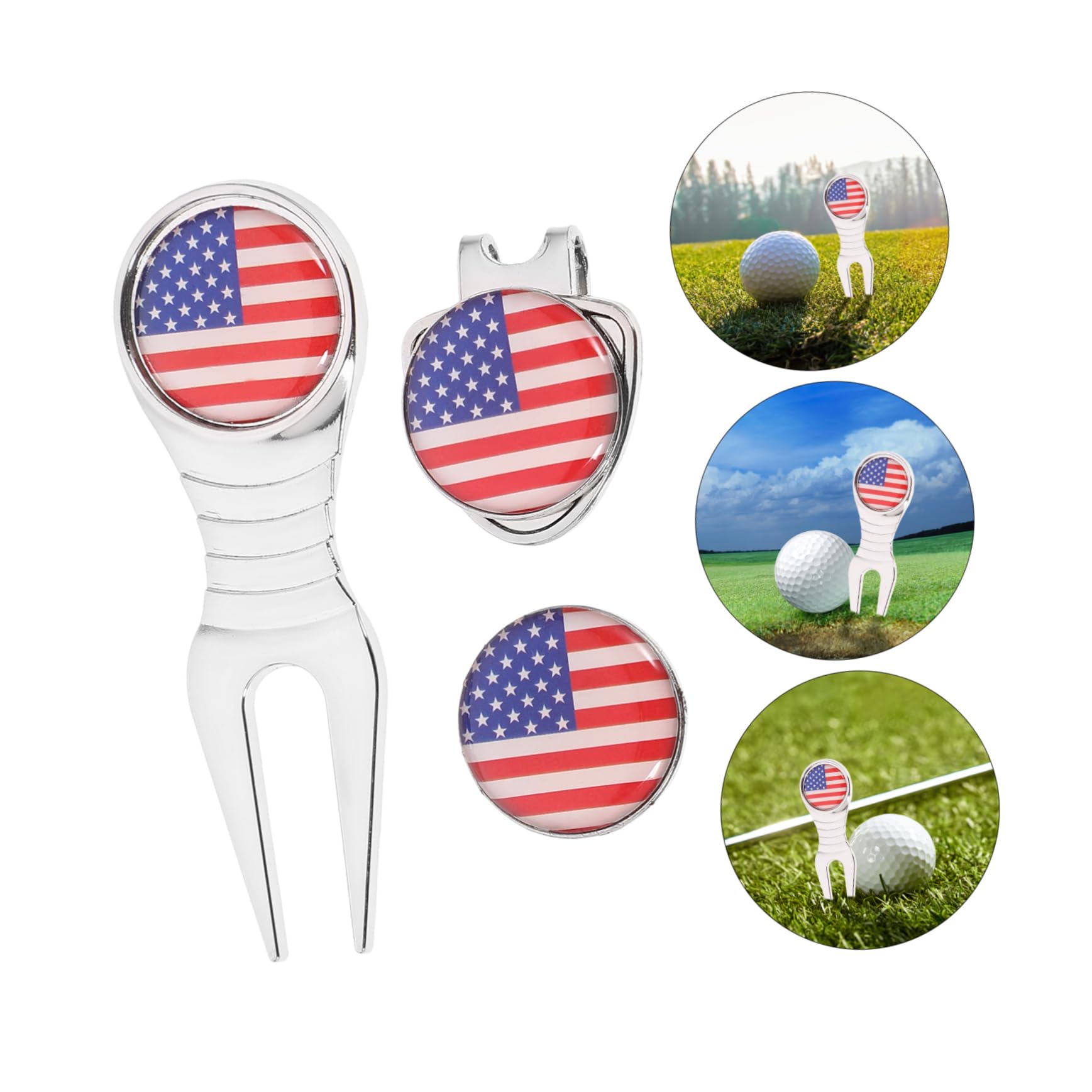 HEMOTON Tragbarem Divot Werkzeug und Dekorativem Ballmarker mit Metall Hutclip Nützliches Golfzubehör für Golfer und Golfgeschenke