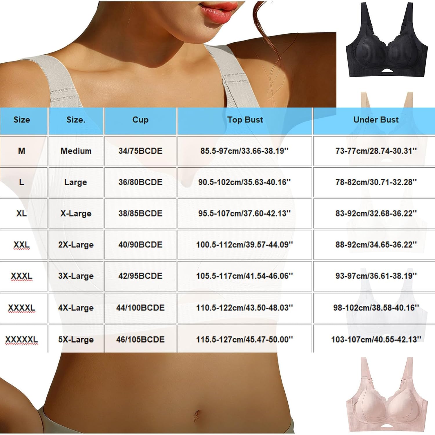 Bras for Women Wireless V Neck Push Up Seamless No Underwire Comfortable Plus Size Cutout Everyday Bra Bralettes